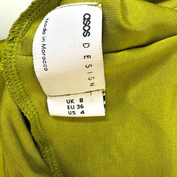 ASOS Green Halter Slinky Midi Dress Women’s Size 4 Small Cutout - Picture 9 of 9